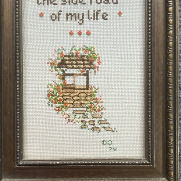 VTG Cross Stitch Sampler Friend You‎ Have Sown Flowers Along The Side Roads 1979 - Picture 3 of 8
